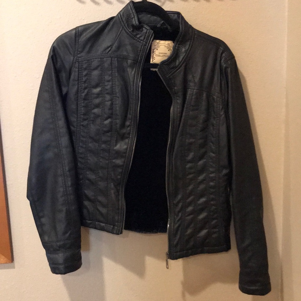 Black Fur Lined Moto Jacket